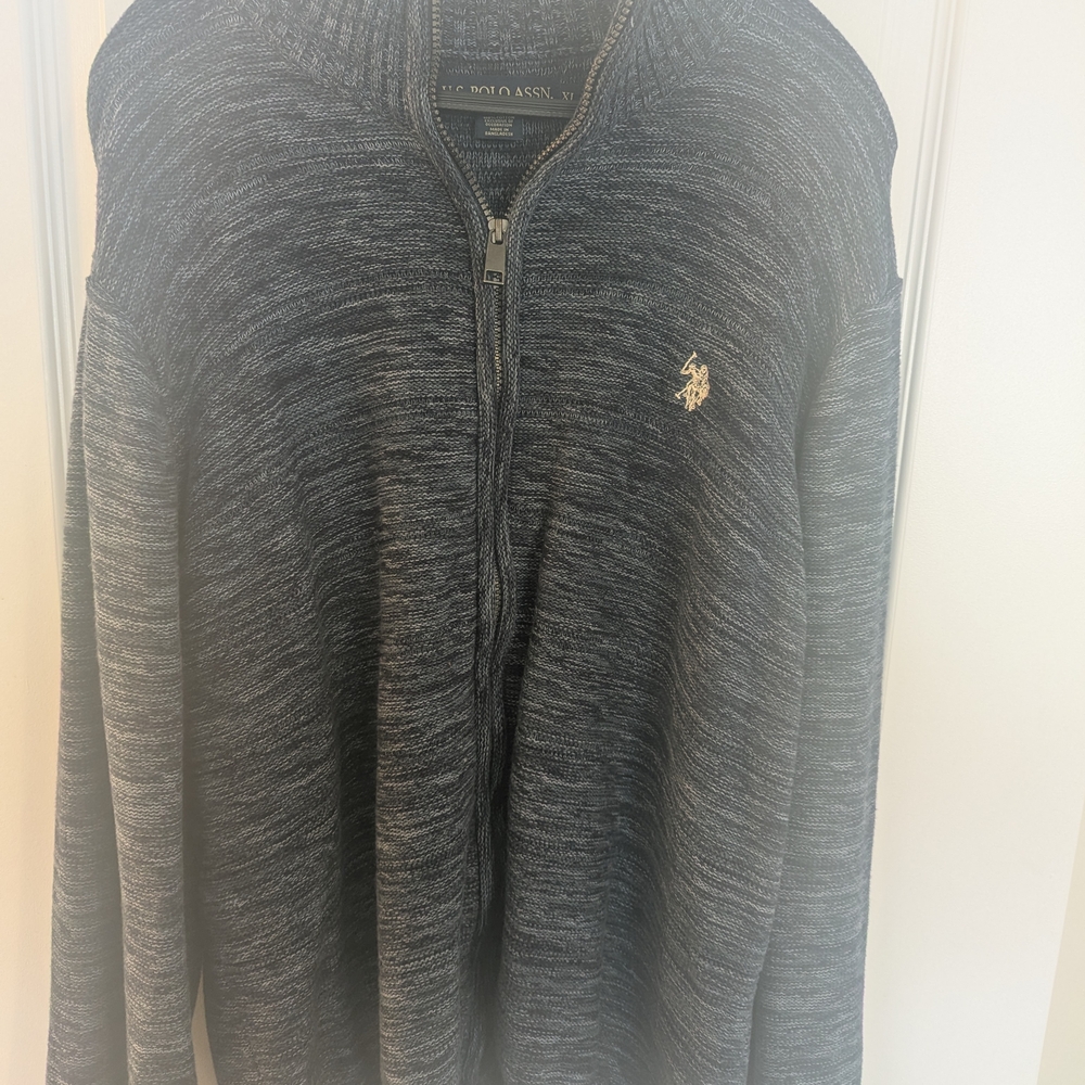 U.S. Polo Assn. Men's Charcoal Zip-Up Sweater